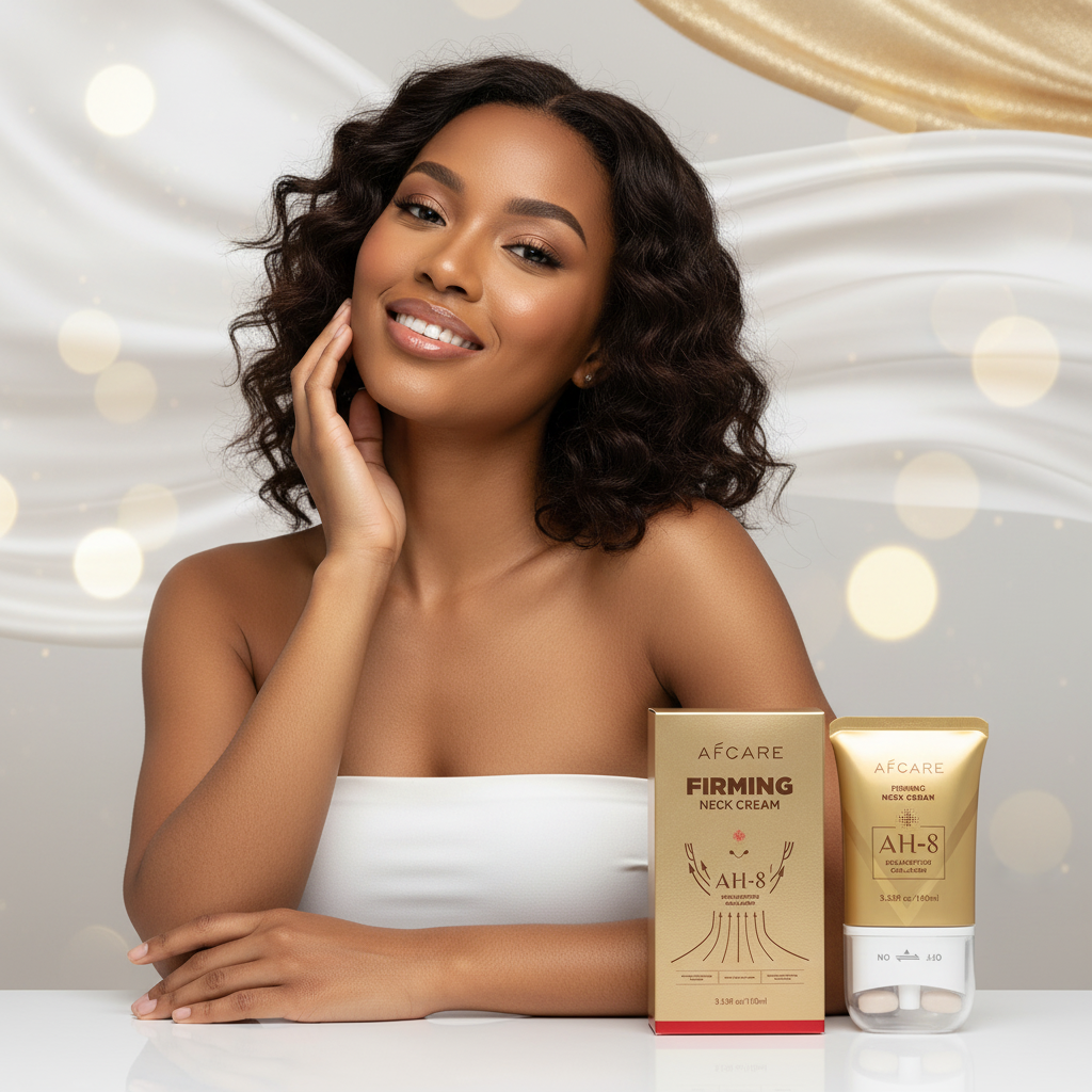 South African woman with firm neck and AFCARE product