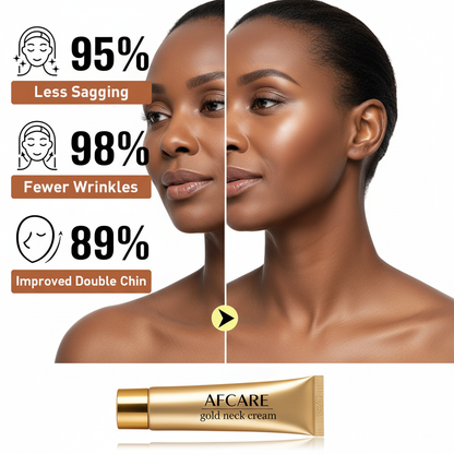 South African woman showing neck firming results