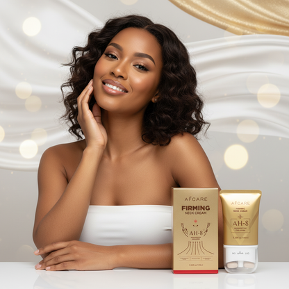 South African woman with firm neck and AFCARE product